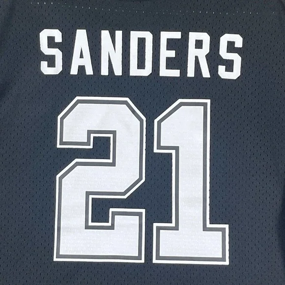 Mitchell &Ness Jersey Adult Extra‎ Large Black Throwbacks Sanders 21 NFL Mens